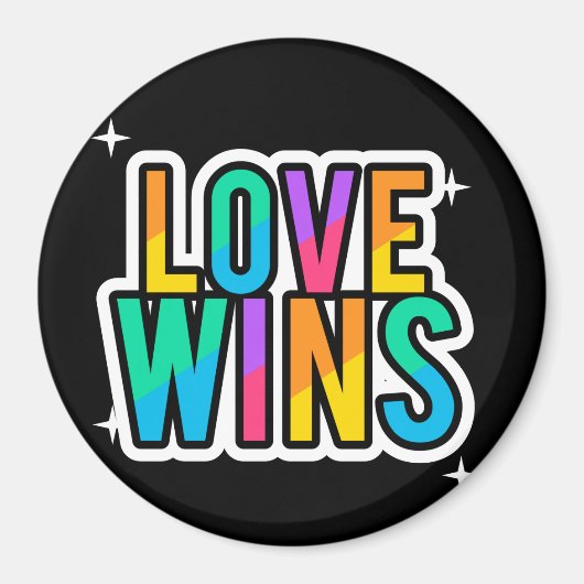 愛が勝つ。LGBTQ+プライド。虹。 マグネット (正面)