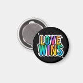 愛が勝つ。LGBTQ+プライド。虹。 マグネット (正面/裏面)
