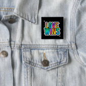 愛が勝つ。LGBTQ+プライド。虹。 缶バッジ (インサイチュ)