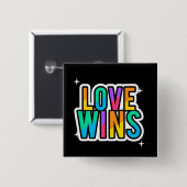 愛が勝つ。LGBTQ+プライド。虹。 缶バッジ (正面&裏面)