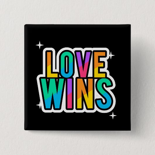 愛が勝つ。LGBTQ+プライド。虹。 缶バッジ (正面)