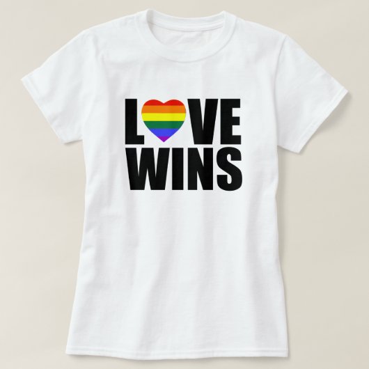 愛が勝つ！#LOVEWINS 祝結婚平等！ Tシャツ (デザイン正面)
