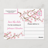 愛が咲いているさくらんぼの花の日を保存Anno ポストカード (裏面)