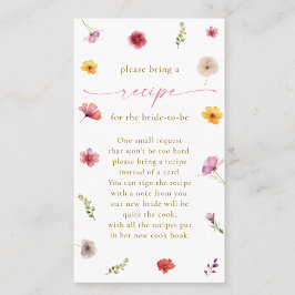 愛が咲いているブライダルシャワーレシピ要求 エンクロージャーカード