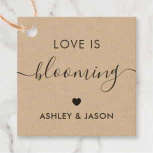愛が咲いている、花の贈り物のラベル結婚、s、クラフト フェイバータグ