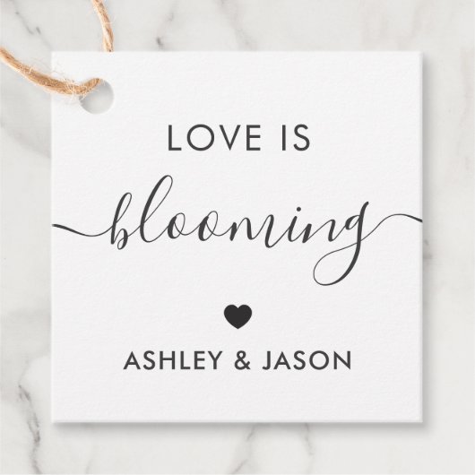 愛が咲いている、花の贈り物のラベル結婚、s、クラフト フェイバータグ (正面)