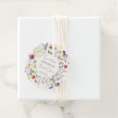 愛が咲き誇るボヘミアンワイルドフラワーのブライダルシャワー フェイバータグ (インサイチュ)