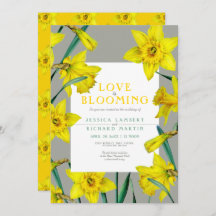 愛が咲き誇る春の黄色の水仙のウェディング