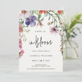 愛が咲き誇る水彩花のブライダルシャワー 招待状 (スタンド正面)