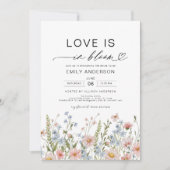 愛が咲き誇る! ワイルドフラワーのブライダルシャワー 招待状 (正面)