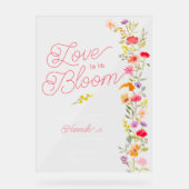 愛が咲き誇る ワイルドフラワーの花嫁歓迎 アクリルサイン (正面)