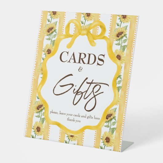 愛が咲くひまわりのブライダルシャワーギフトテーブル 台座サイン (正面)