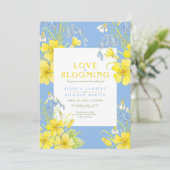 愛が咲く春の花 青いウェディング 招待状 (スタンド正面)