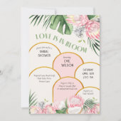愛が咲く ゴールドアーチ ピンクプロテア ブライダルシャワー 招待状 (正面)
