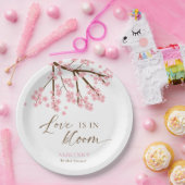 愛が咲く チェリー ブルーム ブライダル シャワー ペーパープレート (パーティー)