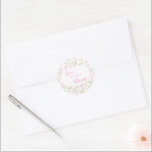 愛が咲く ピンクの花のブライダルシャワー ラウンドシール<br><div class="desc">愛が咲いています! timelessなピンクの花のブライダルシャワー</div>