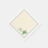 愛が咲く ブルーグリーン ブライダルシャワー スタンダードカクテルナプキン (角)