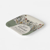 愛が咲く - ボヘミアンフラワーのブライダルシャワー ペーパープレート (傾斜あり)