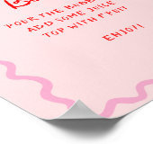 愛が咲く レッド ピンク ミモザ バー ポスター (角)