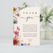 愛が咲く ワイルドフラワーの花のブライダルシャワー サンキューカード (スタンド正面)
