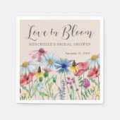 「愛が咲く」ワイルドフラワーチャーム ブライダルシャワー スタンダードカクテルナプキン (正面)