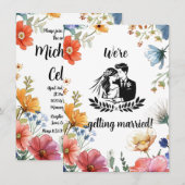 「愛が咲く」ワイルドフラワー結婚式招待状 招待状 (正面/裏面)