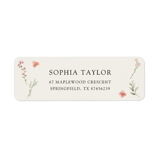 愛が咲く ワイルドフラワー ブライダルシャワー ラベル (正面)