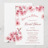 愛が咲く | 桜のブライダルシャワー 招待状 (正面/裏面)