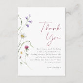 「愛が咲く」水彩花のウェディングシャワーの感謝カード サンキューカード (正面)