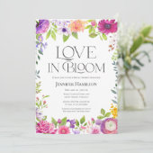 愛が咲く | 水彩花のブライダルシャワー 招待状 (スタンド正面)