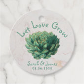 愛が多肉性の緑の結婚式の引き出物 フェイバータグ (正面)