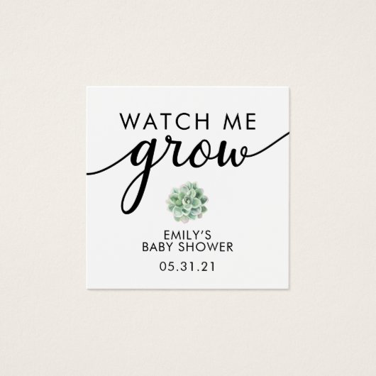 愛が多肉植物のラベルを成長させる赤ちゃんシャワー (正面)