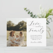 愛が家族の写真撮影誕生 案内状 (スタンド正面)