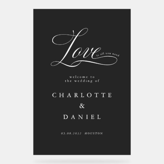 愛が必要だ!エレガント結婚の アクリルサイン (正面)