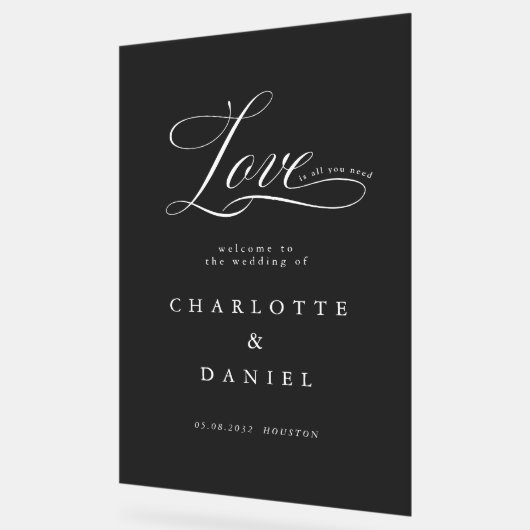 愛が必要だ!エレガント結婚の アクリルサイン (傾斜)