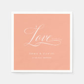 愛が必要だ！エレガント結婚の スタンダードカクテルナプキン (正面)