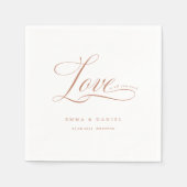 愛が必要だ！エレガント結婚の スタンダードカクテルナプキン (正面)