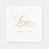 愛が必要だ！エレガント結婚の スタンダードカクテルナプキン (正面)