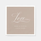 愛が必要だ!エレガント結婚の スタンダードカクテルナプキン (正面)