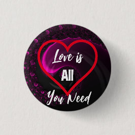 愛が必要な全てのハートバレンタインデーのピン 缶バッジ