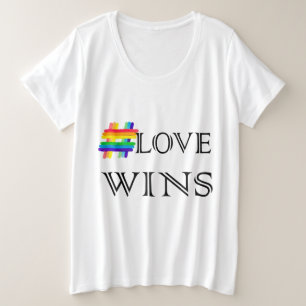 愛が愛に勝ちLGBTに匹敵 プラスサイズTシャツ