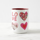 愛が成長するパーソナライズされた場所と文字 マグカップ (中央)