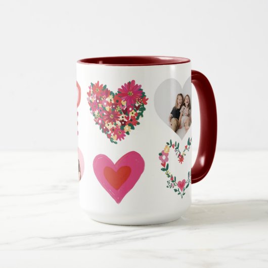 愛が成長するパーソナライズされた場所と文字 マグカップ (正面右)