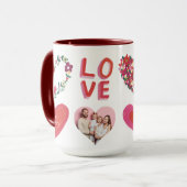 愛が成長するパーソナライズされた場所と文字 マグカップ (正面左)