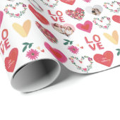 愛が成長する写真とパーソナライズされた文字 ラッピングペーパー (ロールコーナー)