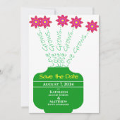 "愛が成長する"明るいフローラ結婚式の日付を保存 セーブザデート (正面)