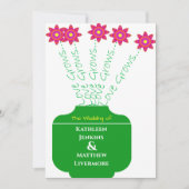 "愛が成長"明るいフローラ結婚式招待状 招待状 (正面)