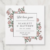 愛が手描き花の成長を結婚望む フェイバータグ (正面)