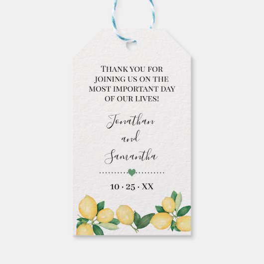 愛が植物の贈り物レモンのシャワーを成長させる ギフトタグ (裏面)