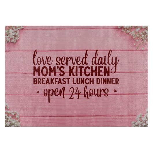 愛が毎日ママのキッチンを開く24時間 カッティングボード (正面)